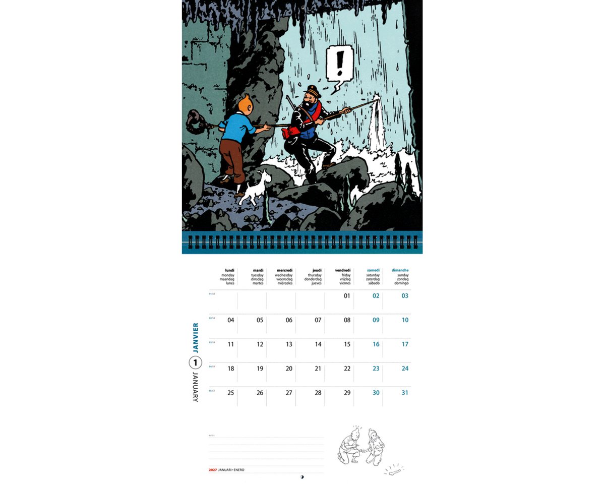 Wandkalender Tim und Struppi Kalender 2027. – Bild 2 von 5