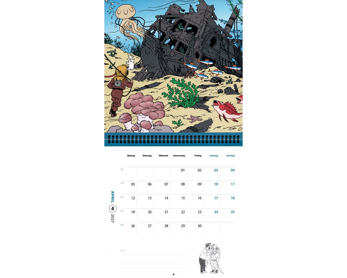 Wandkalender Tim und Struppi Kalender 2027. – Bild 3 von 5