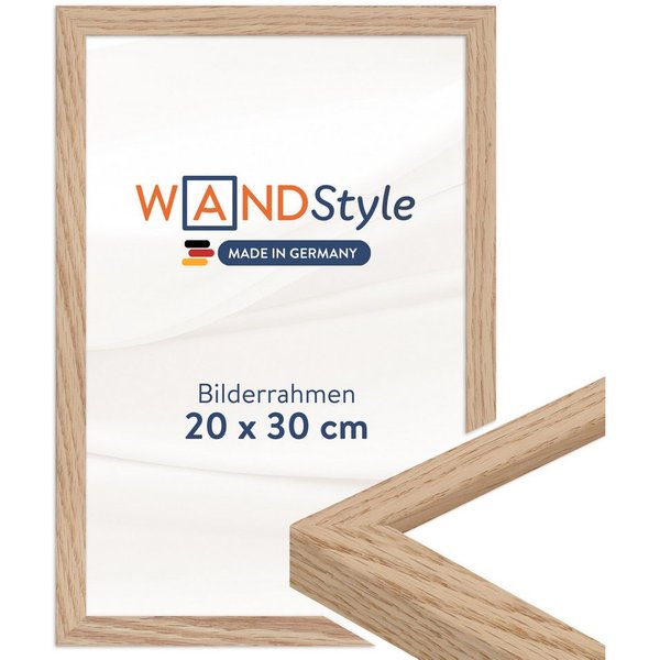 WANDStyle Bilderrahmen H950, Eiche Bilderrahmen 20x30 Holz, Moderner Fotorahmen Eiche 20x30 cm