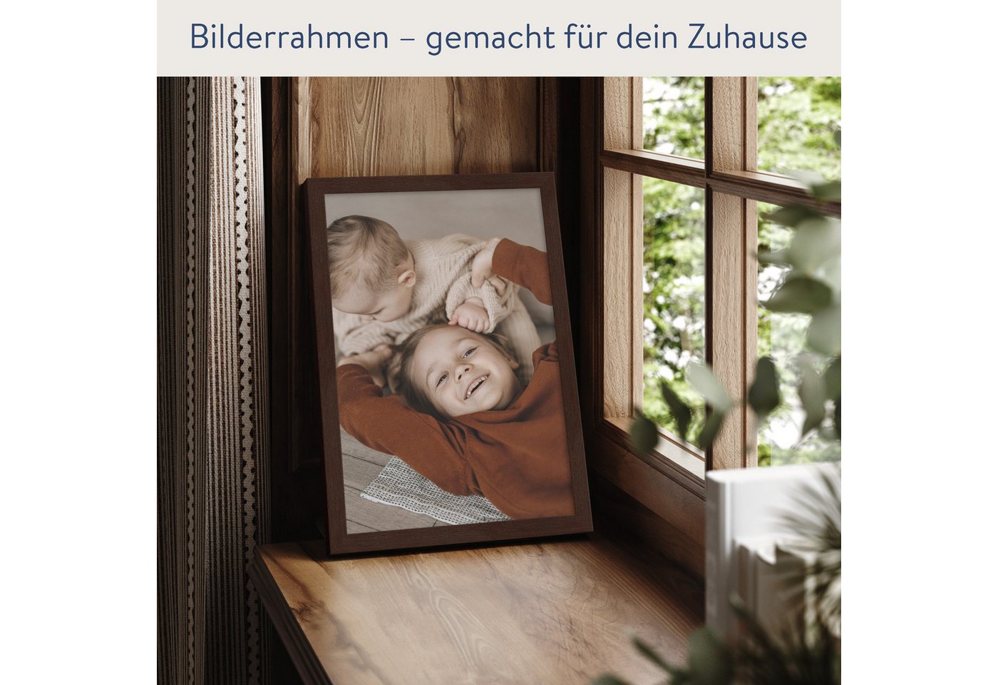 WANDStyle Bilderrahmen H950, Nussbaum Bilderrahmen 24x30 Holz, Moderner Fotorahmen Nussbaum 24x30 – Bild 3 von 5