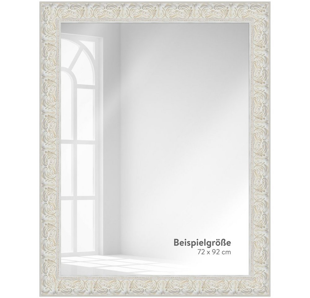 WANDStyle Wandspiegel E033, Vintage Spiegel Weiß 52x62 cm, Wandspiegel, Ganzkörperspiegel Groß – Bild 4 von 5