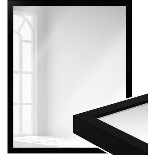 WANDStyle Wandspiegel H960, Großer Spiegel Schwarz 43x53 cm, Wandspiegel groß, Ganzkörperspiegel