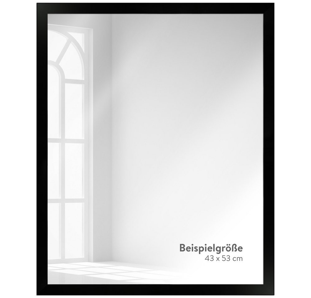 WANDStyle Wandspiegel H960, Großer Spiegel Schwarz 43x53 cm, Wandspiegel groß, Ganzkörperspiegel – Bild 4 von 5