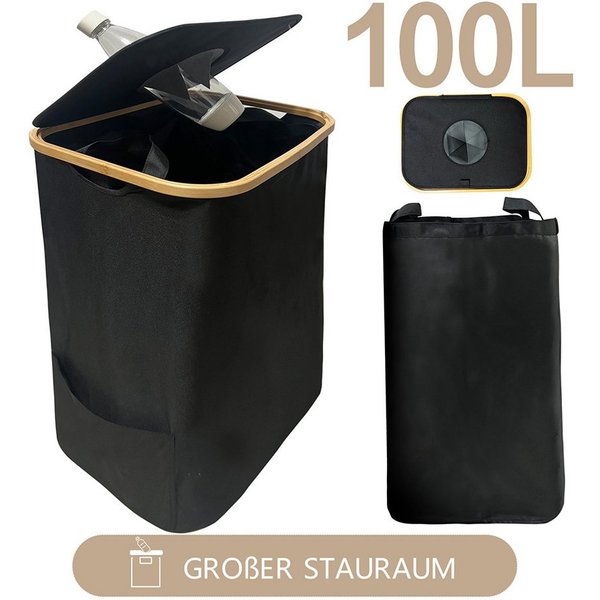 WAOHO Flaschensammler Flaschenkorb Organizer,Faltbar Pfandflaschen Sammelbehälter 100L