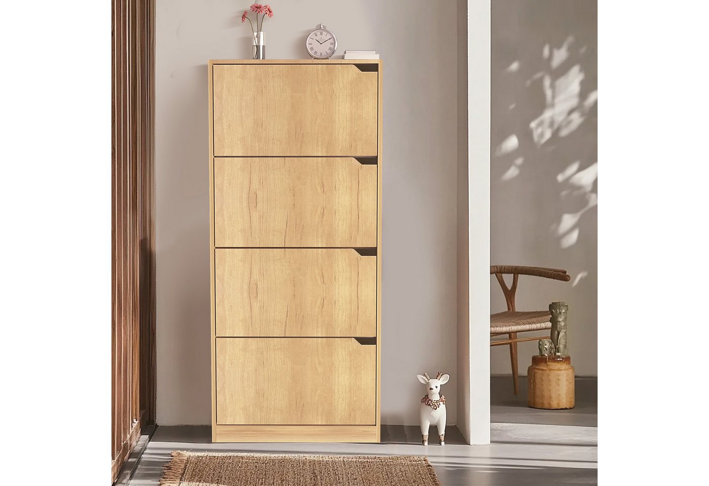 WAOHO Schuhschrank Klappbare Schuhregale, 4-türiger, doppelstöckiger Schuhschrank – Bild 4 von 5