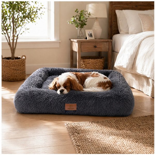Warenhammer Hundebett Hundekörbchen, flauschig weiche Hundematte, abnehmbar und waschbar, Innenpolster herausnehmbar, extra gepolstert durch Flockenfüllung