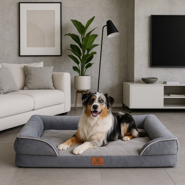 Warenhammer Tierbett Premium Hundebett, Orthopädisch, flauschig weich, abnehmbar, waschbar, mit druckminderndem Liegekomfort, verschiedene Grössen