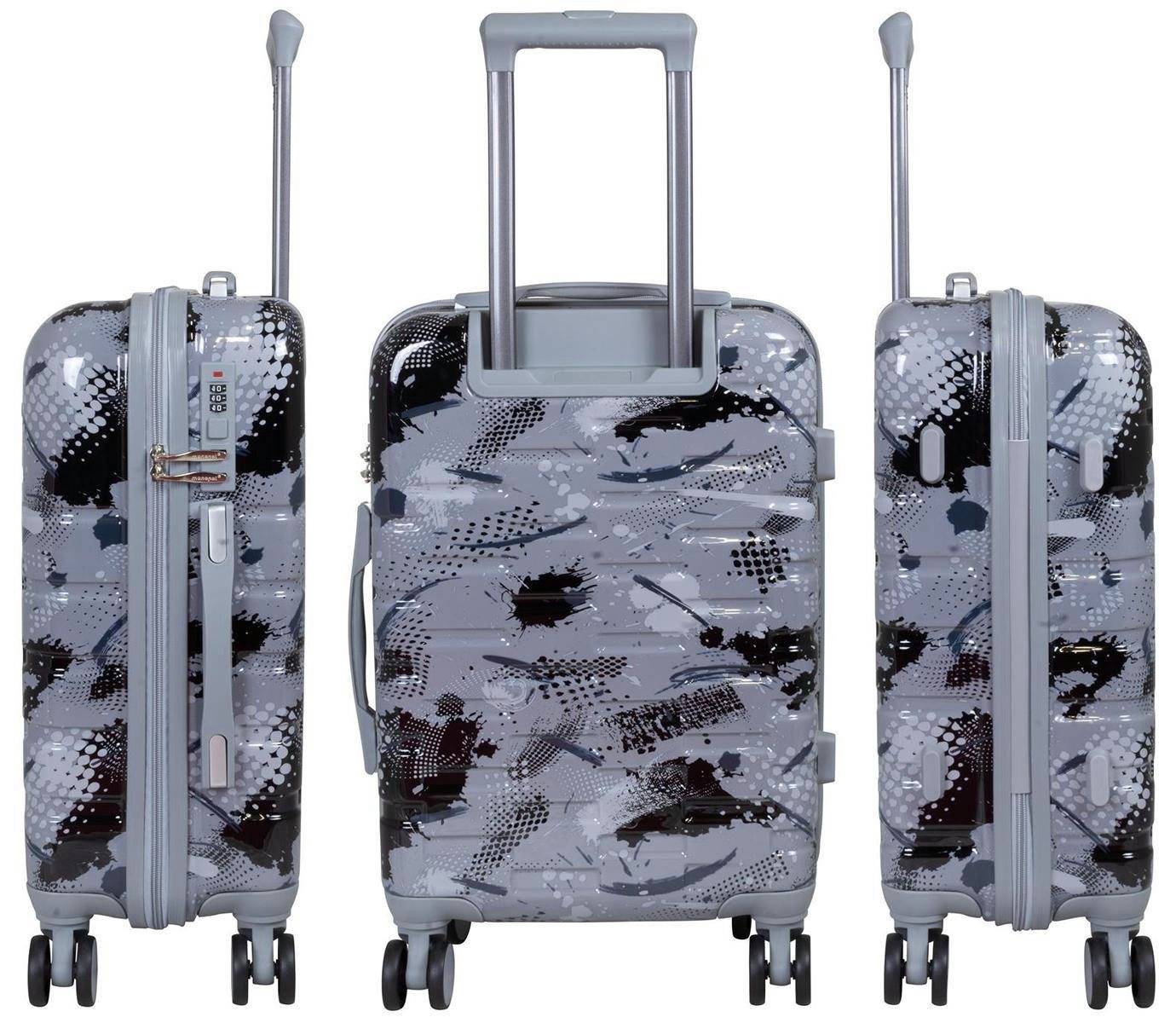Warenhandel König Hartschalen-Trolley Cespara, 4 Rollen, Dehnfalte für Gr. L und XL, farbig abgestimmte Griffe und Rollen – Bild 3 von 5