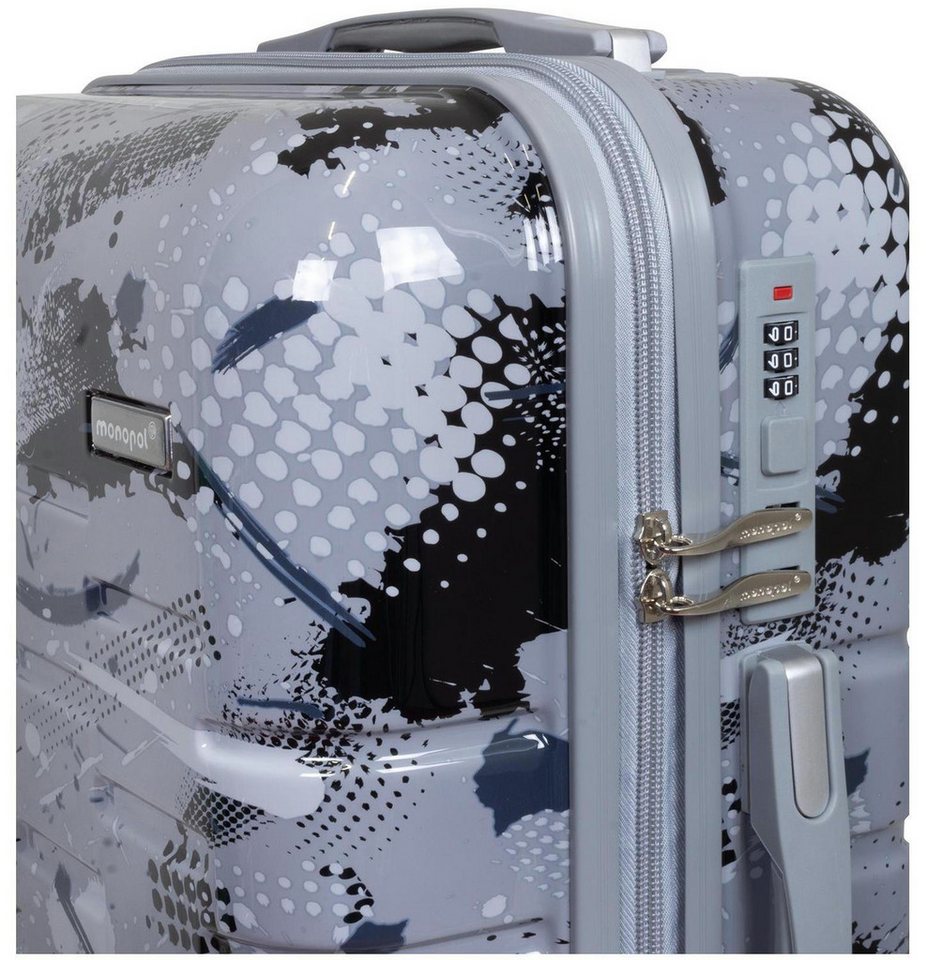 Warenhandel König Hartschalen-Trolley Cespara, 4 Rollen, Dehnfalte für Gr. L und XL, farbig abgestimmte Griffe und Rollen – Bild 4 von 5