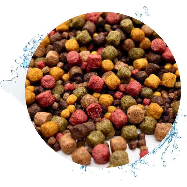 Warnick´s Tierfutterservice Koifutter 10-Sorten Mix mit Spirulina & Paprika 3-6mm, Alleinfuttermittel für: Fische, Koi, Zierfische, Teichfische