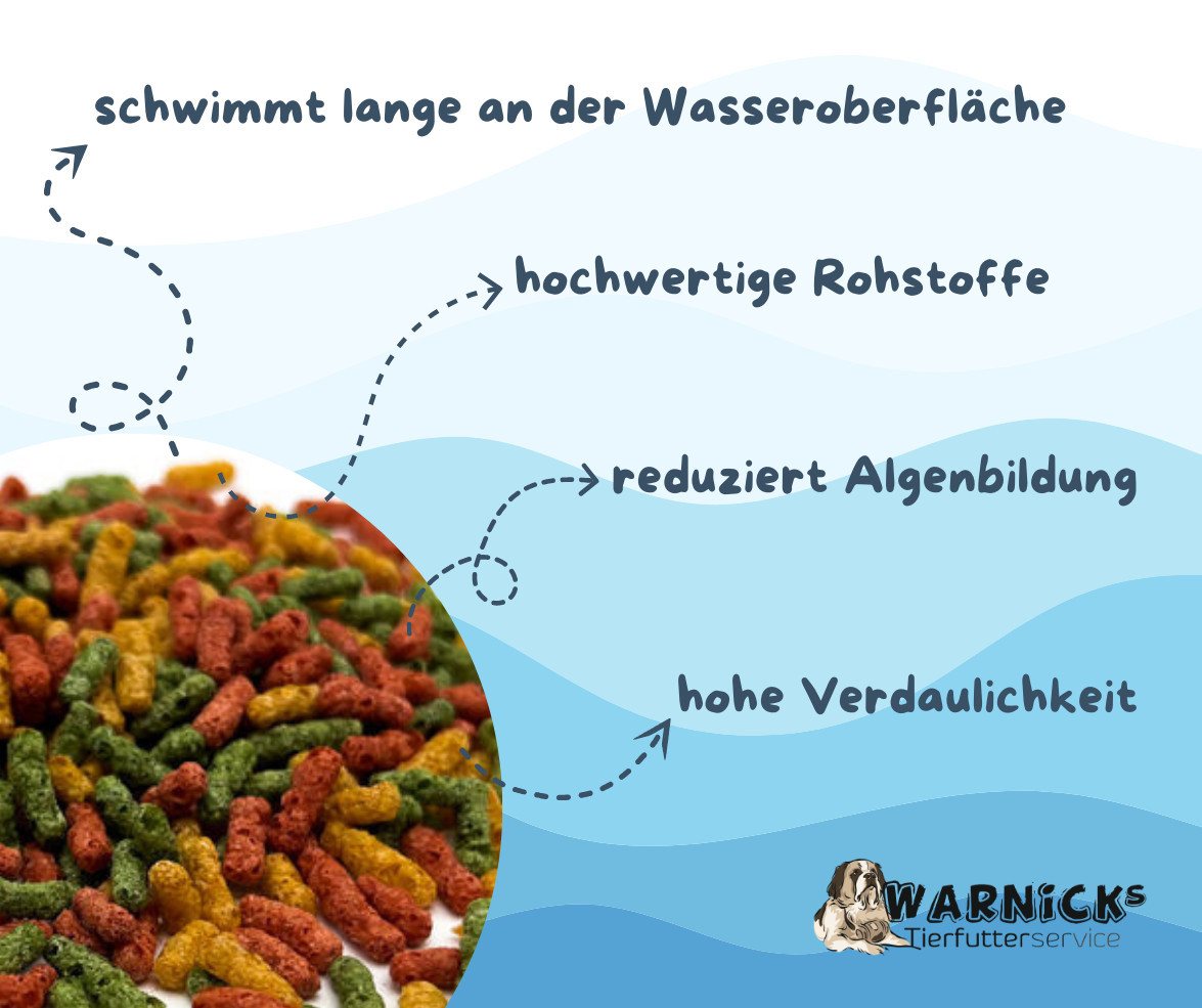 Warnick´s Tierfutterservice Premium Teichsticks 4mm - bunt für Koi´s & andere Zierfische, Alleinfuttermittel für: Koi, Goldfische, andere Teichfische, andere Ga – Bild 3 von 5