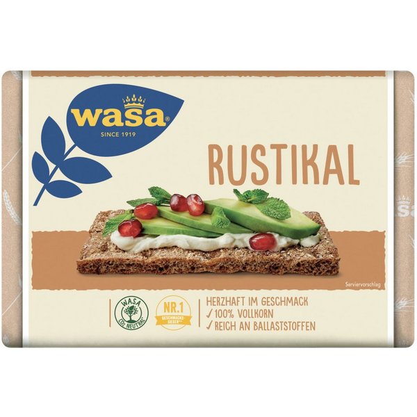 Wasa Brot, Wasa Rustikal Knäckebrot mit Vollkorn und Reich Ballststoffen 275g