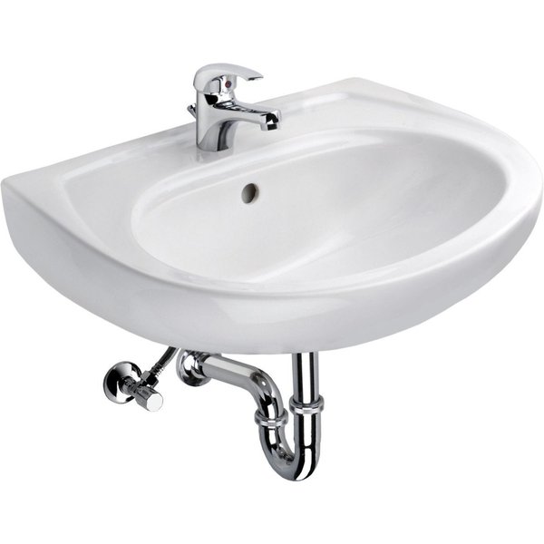 CORNAT Waschbecken Cornat Waschtsich-Komplett-Set 60 cm, weiß