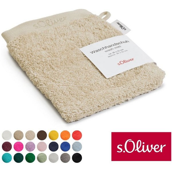 s.Oliver Waschhandschuh s.Oliver, Premium Qualität, 600 gr/m², auch als Sets erhältlich, Walkfrottier (1-St), große Farbauswahl, auch als Duschtuch, Handtuch, G