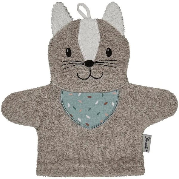 Sterntaler® Waschlappen Sterntaler Waschhandschuhe Katze Lilly, grau