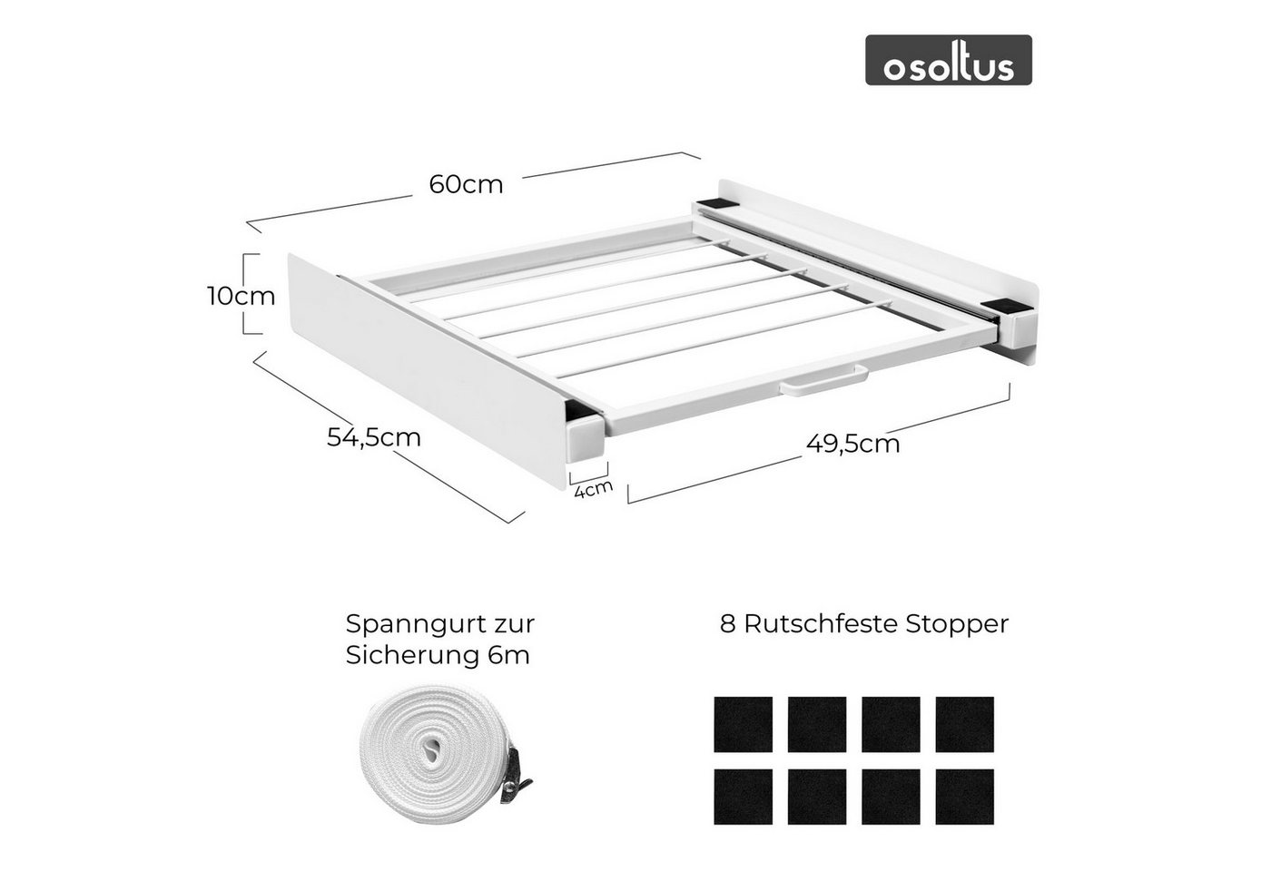 osoltus Waschmaschinenuntergestell osoltus Universal Verbindungsrahmen Waschmaschine / Trockner mit – Bild 3 von 5