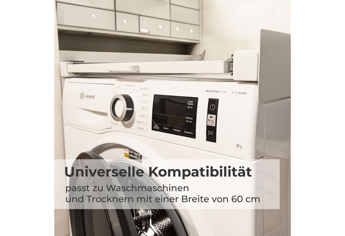 osoltus Waschmaschinenuntergestell osoltus Universal Verbindungsrahmen Waschmaschine / Trockner mit – Bild 4 von 5