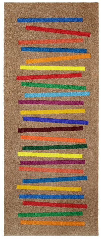 wash+dry by Kleen-Tex Läufer Mixed Stripes, rechteckig, Höhe: 9 mm, Schmutzfangläufer, modernes Streifen Design, rutschhemmend, waschbar – Bild 3 von 5