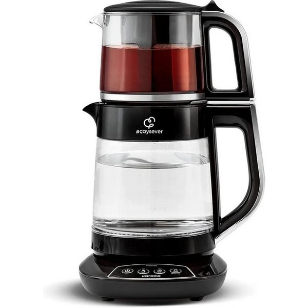 Karaca Wasser-/Teekocher Karaca Caysever Sprechender Teezubereiter Chrom, 2200 W
