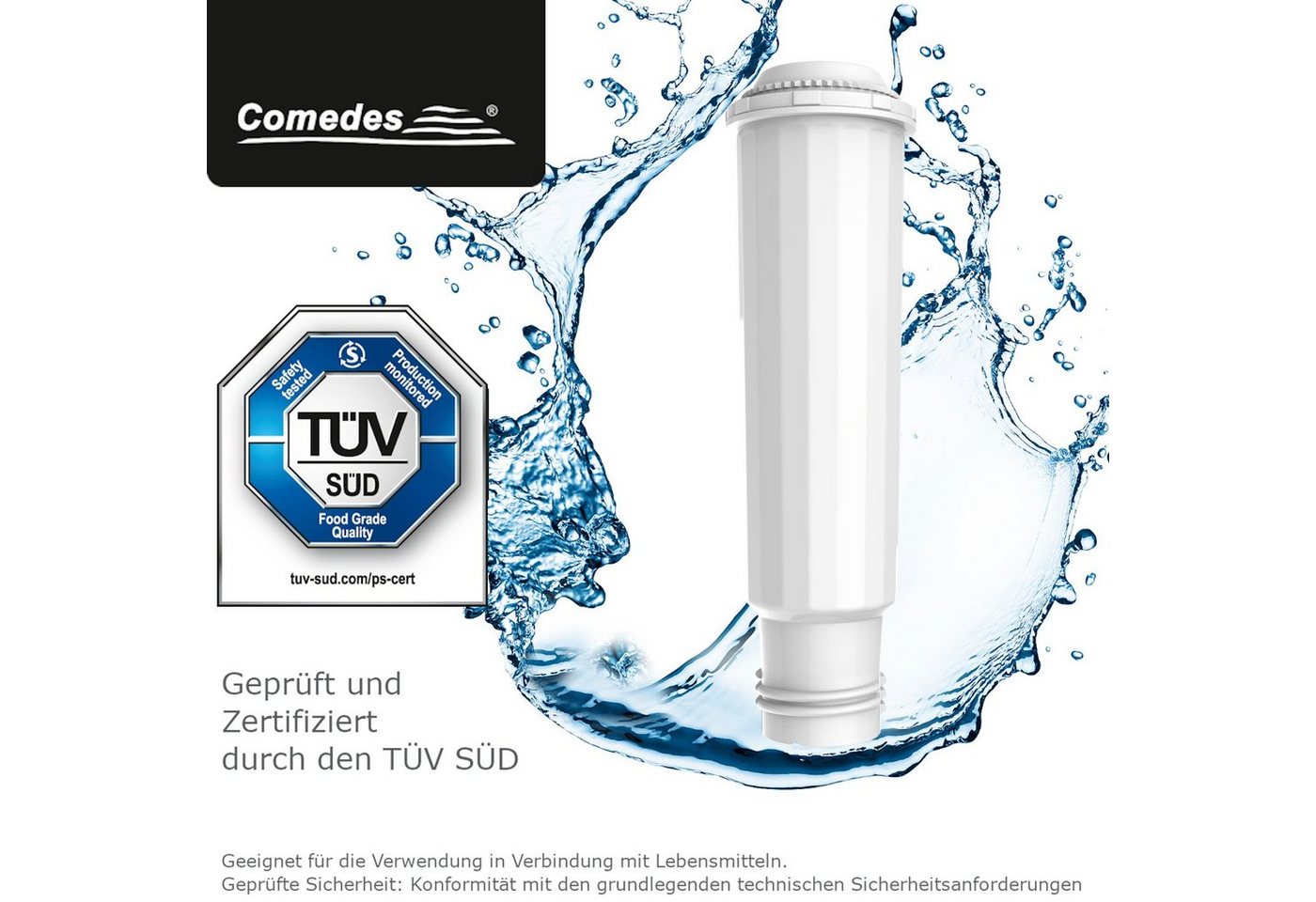 Comedes Wasserfilter Comedes 4er Set kompatibel Krups, Melitta und Nivona Kaffeeautomaten, Zubehör für ähnlich wie Krups Claris F-088, Nivona NIRF 700, Jura 752 – Bild 4 von 5