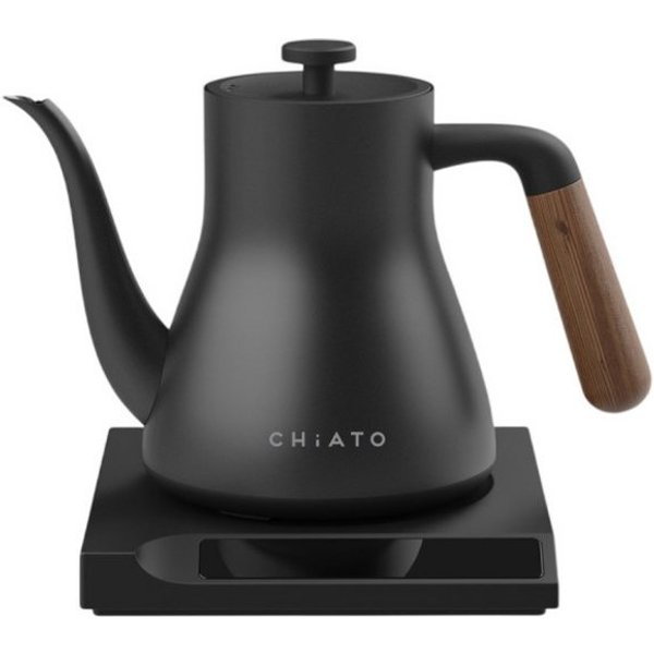 CHiATO Wasserkocher Elektrischer Wasserkocher CHiATO flowPLAY Classic, 0.6 l – Schwarz, 0.6 l