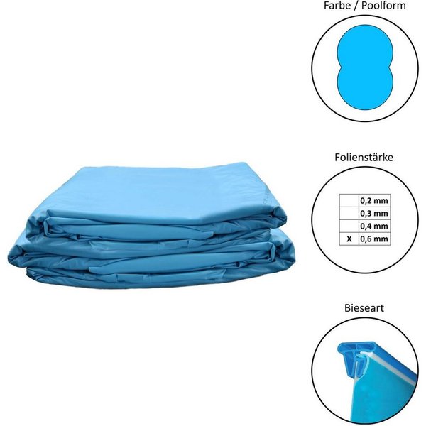 Waterman Poolinnenhülle Poolinnenhüllen achtform 0,6 mm 120 cm Tiefe Keilb, 0,6 mm Stärke, für achtform, (1-St), Keilbiese