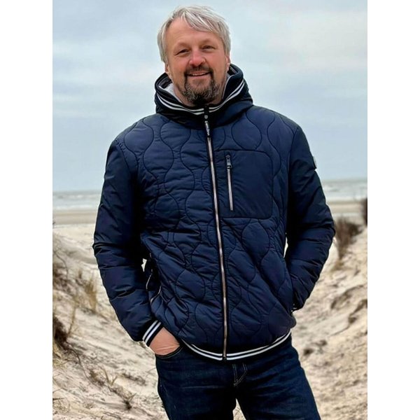 Wattlöper Steppjacke 62371SH Herren Jacke gesteppt mit Kapuze - Übergangsjacke Herrenjacke Modische Zwiebel-Steppung, Frontreißverschluss, Reißverschlusstaschen