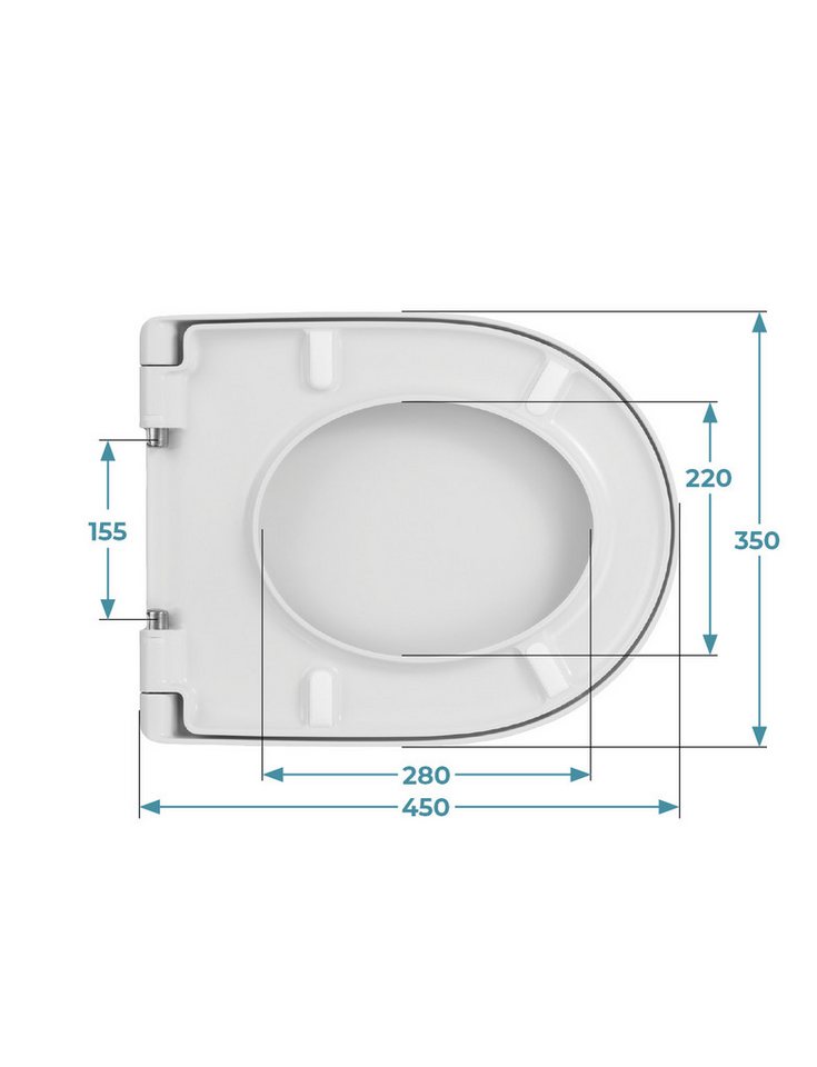 Calmwaters WC-Sitz iCon (Alternative von Calmwaters), Für Keramag iCon 204000 und 204060, Duroplast,D-Form, 26LP5381 – Bild 3 von 5
