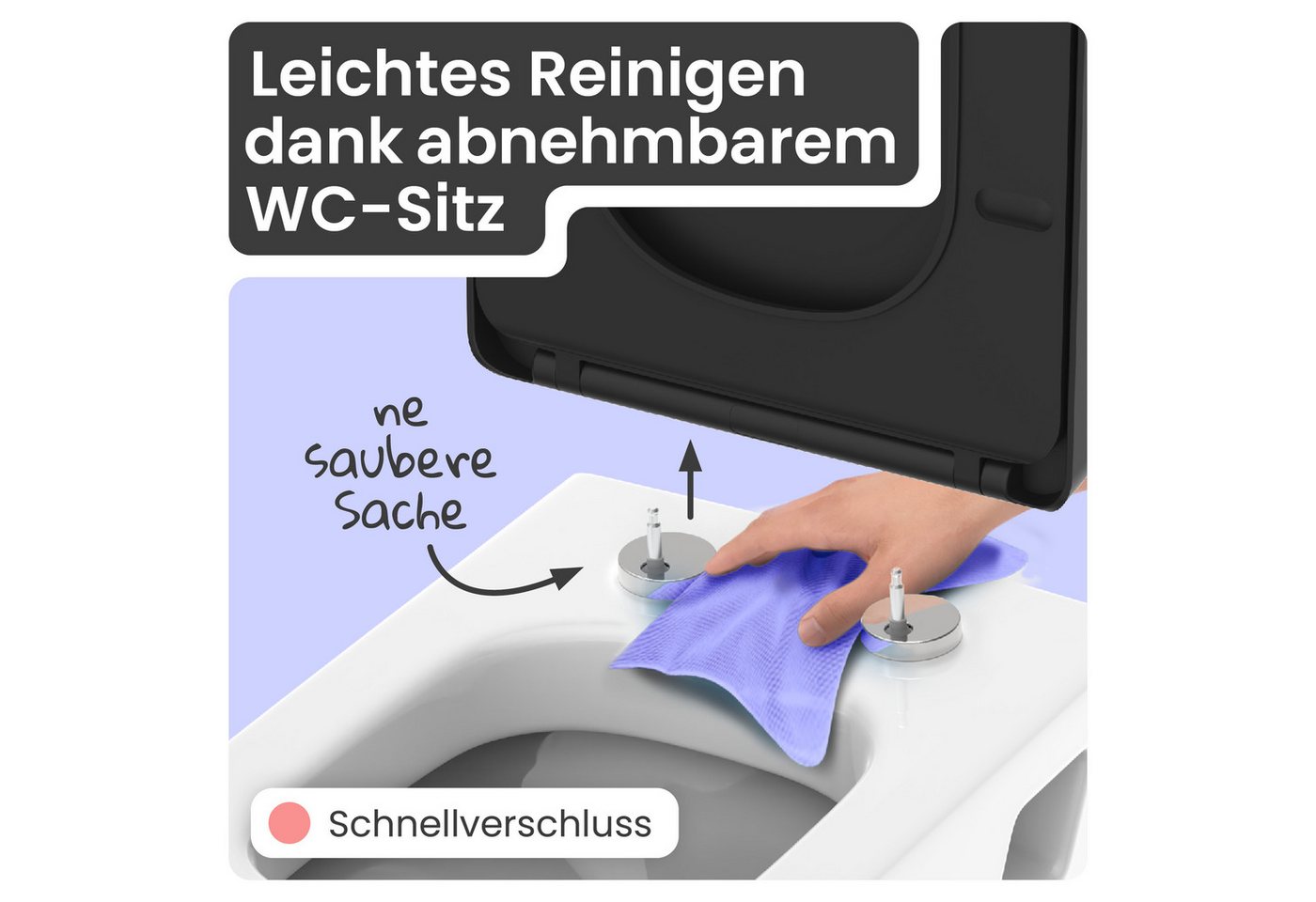instmaier WC-Sitz instmaier Helma, Toilettendeckel mit Absenkautomatik, Absenkautomatik, zur Reinigung abnehmbar, Duroplast – Bild 4 von 5