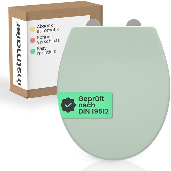 instmaier WC-Sitz instmaier Helma, Toilettendeckel mit Absenkautomatik, Absenkautomatik, zur Reinigung abnehmbar, Duroplast