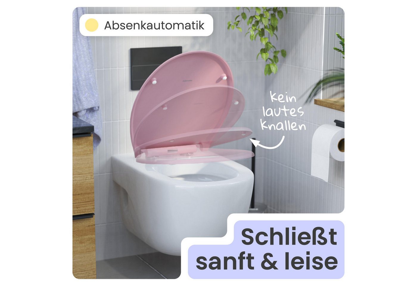instmaier WC-Sitz instmaier Helma, Toilettendeckel mit Absenkautomatik, Absenkautomatik, zur Reinigung abnehmbar, Duroplast – Bild 3 von 5