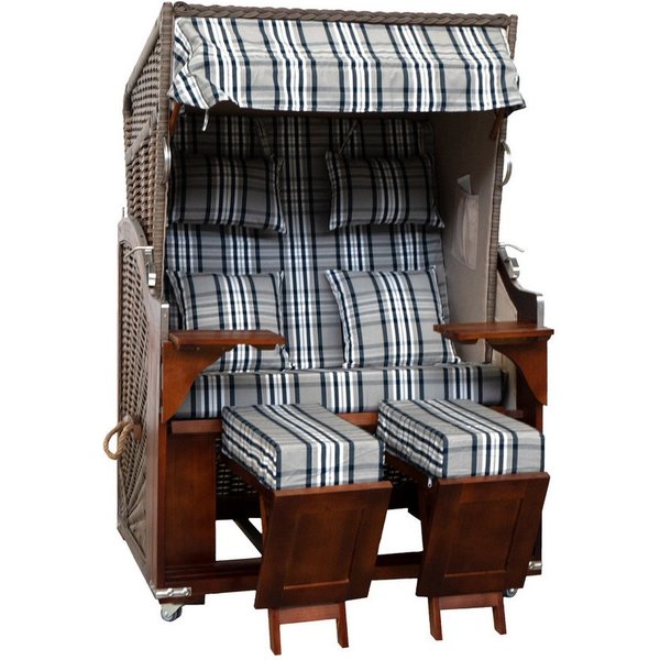 WebaVita Strandkorb Strandkorb Karibik 2-Sitzer Grau, BxTxH: 123x90x170 cm, Strandkorb