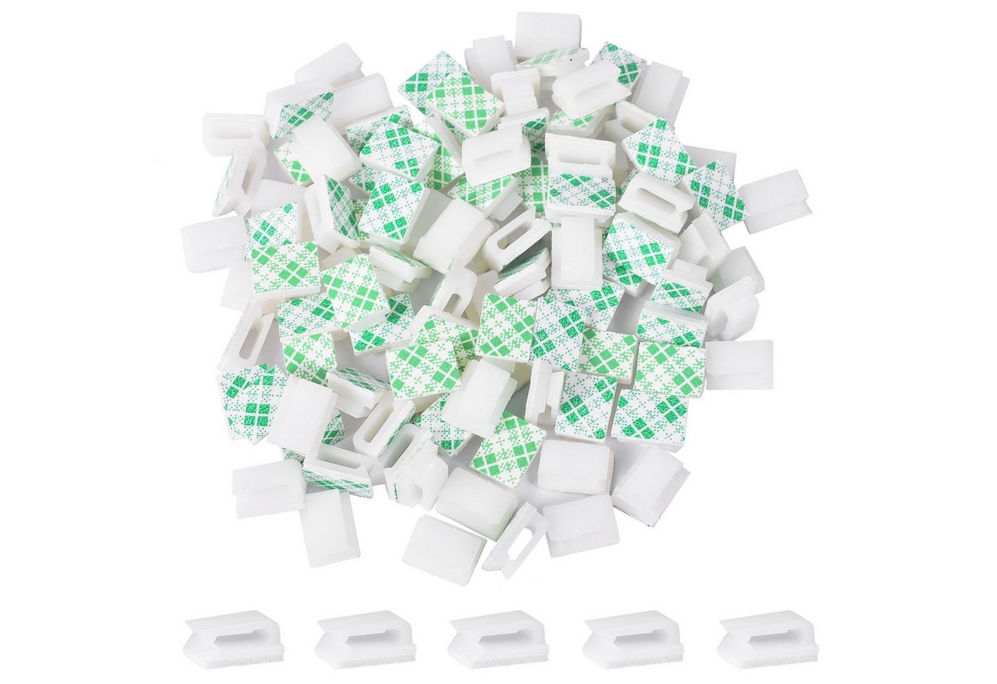 WEBBOMB Kabelverbinder-Sortiment 40/100 x Kabelclips Kabelklemmen Kabelhalter Kabelbinder selbstklebend, 40-tlg. – Bild 4 von 5