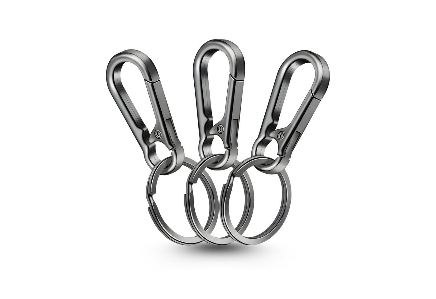 WEBBOMB Karabiner Schlüsselkarabiner robust 10 Schlüsselringe keychain Schlüsselanhänger – Bild 5 von 5