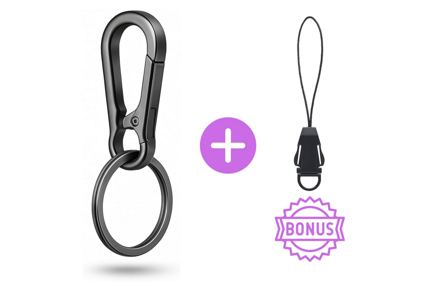 WEBBOMB Karabiner Schlüsselkarabiner robust 10 Schlüsselringe keychain Schlüsselanhänger – Bild 2 von 5