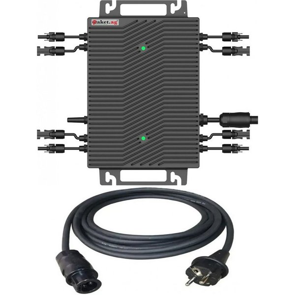 Paket.ag Wechselrichter Paket.ag HSEU-2000D + Schuko Kable 5 Meter, Wifi, App, (1 St)