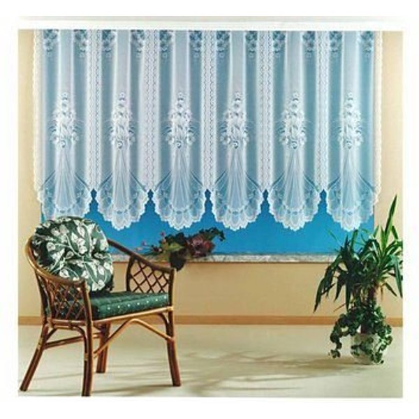 Weckbrodt Gardine Adria (1 St), Kräuselband, halbtransparent, Jacquard, Jacquard, strukturiert, halbtransparent, floral, gebogt, Store
