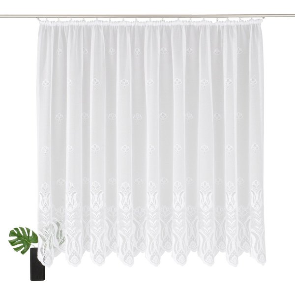 Weckbrodt Gardine Aletta (1 St), Kräuselband, halbtransparent, Jacquard, Jacquard, strukturiert, halbtransparent, Allover,Motiv, Bordüre, Store