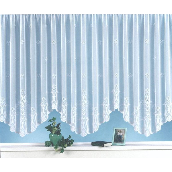 Weckbrodt Gardine Alina (1 St), Kräuselband, halbtransparent, Jacquard, Bogenstore, Jacquard, halbtransparent, Allover, Motiv, Bordüre, Store