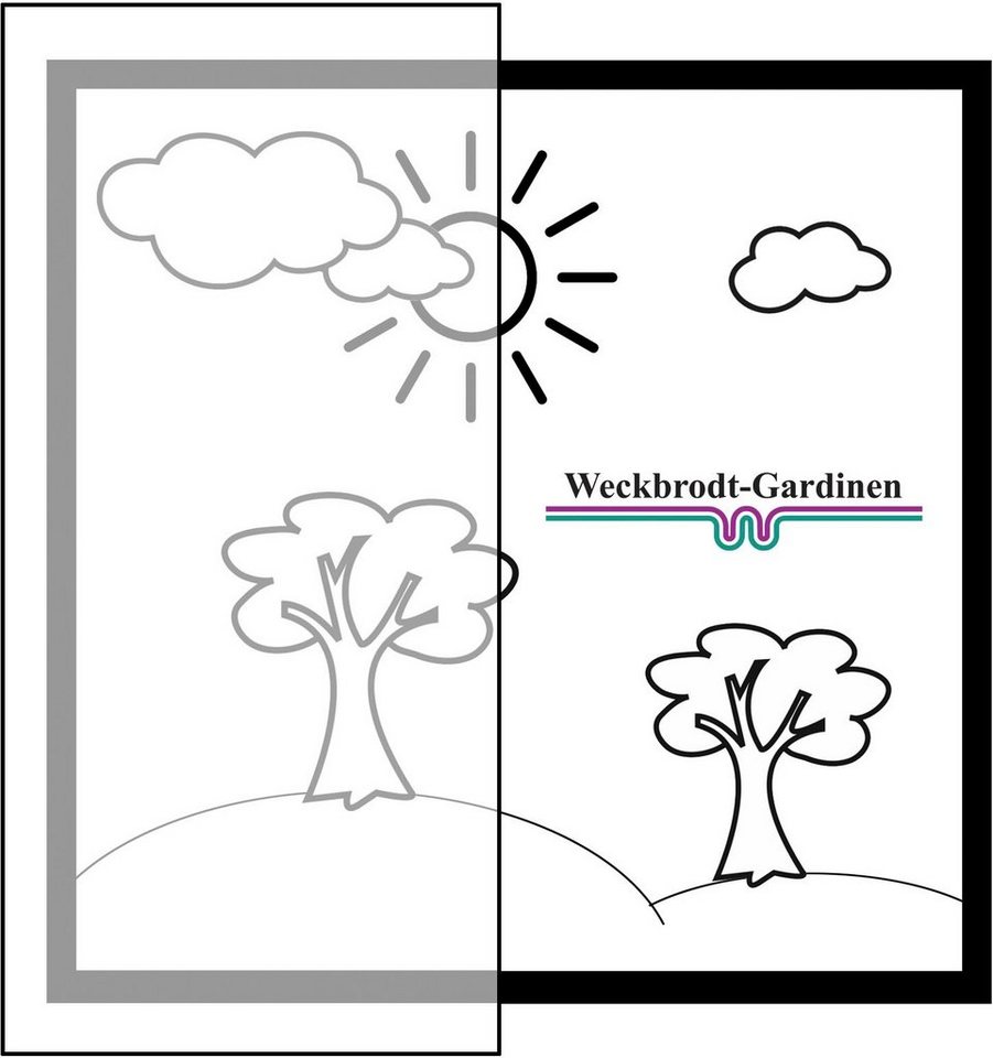 Weckbrodt Gardine Athen (1 St), Smokband, halbtransparent, Webgardine, halbtransparent, mit Glanzeffektstreifen, Beschwerungsband – Bild 4 von 5