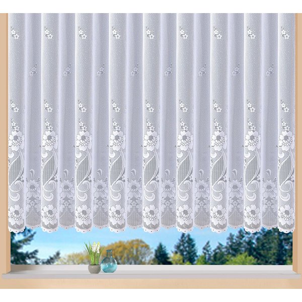 Weckbrodt Gardine Chelsea (1 St), Kräuselband, halbtransparent, Jacquard, Jacquard, strukturiert, halbtransparent, Bordüre,floral,Allover, Store