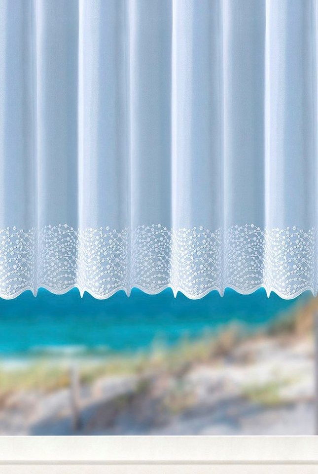 Weckbrodt Gardine Duisburg, 1 Stück, transparent, echte Stickerei (1 St), Kräuselband, transparent, Voile, echte Stickerei, Voile, transparent, Bordüre, Kante,  – Bild 3 von 5