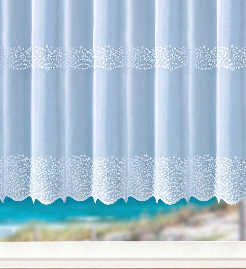 Weckbrodt Gardine Duisburg, 1 Stück, transparent, echte Stickerei (1 St), Kräuselband, transparent, Voile, echte Stickerei, Voile, transparent, Bordüre, Kante,  – Bild 4 von 5