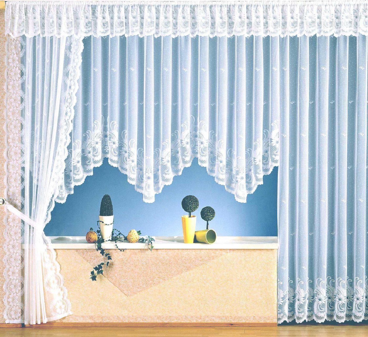 Weckbrodt Gardine Flensburg (1 St), Kräuselband, halbtransparent, Jacquard, Jacquard, strukturiert, halbtransparent, Bordüre, Sockel, Store – Bild 2 von 5