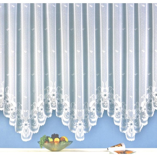 Weckbrodt Gardine Flensburg (1 St), Kräuselband, halbtransparent, Wirkware, Bogenstore, Jacquard, halbtransparent, Bordüre, Sockel, Store