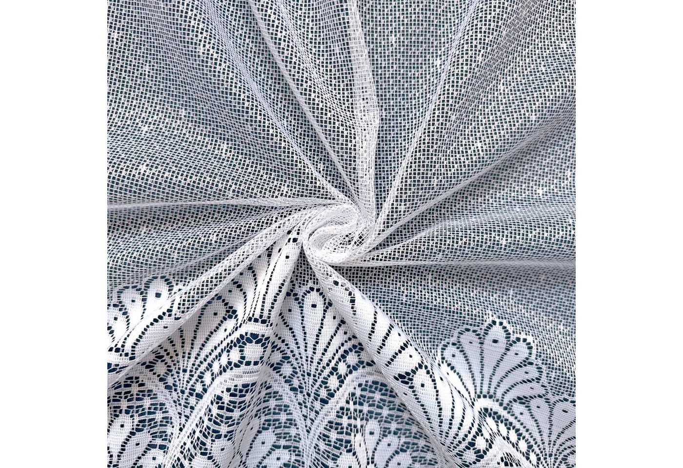 Weckbrodt Gardine "Napoli", Weckbrodt (1 St), Kräuselband, halbtransparent, jacquard, gebogt, Bogenstore, Bordüre – Bild 2 von 5