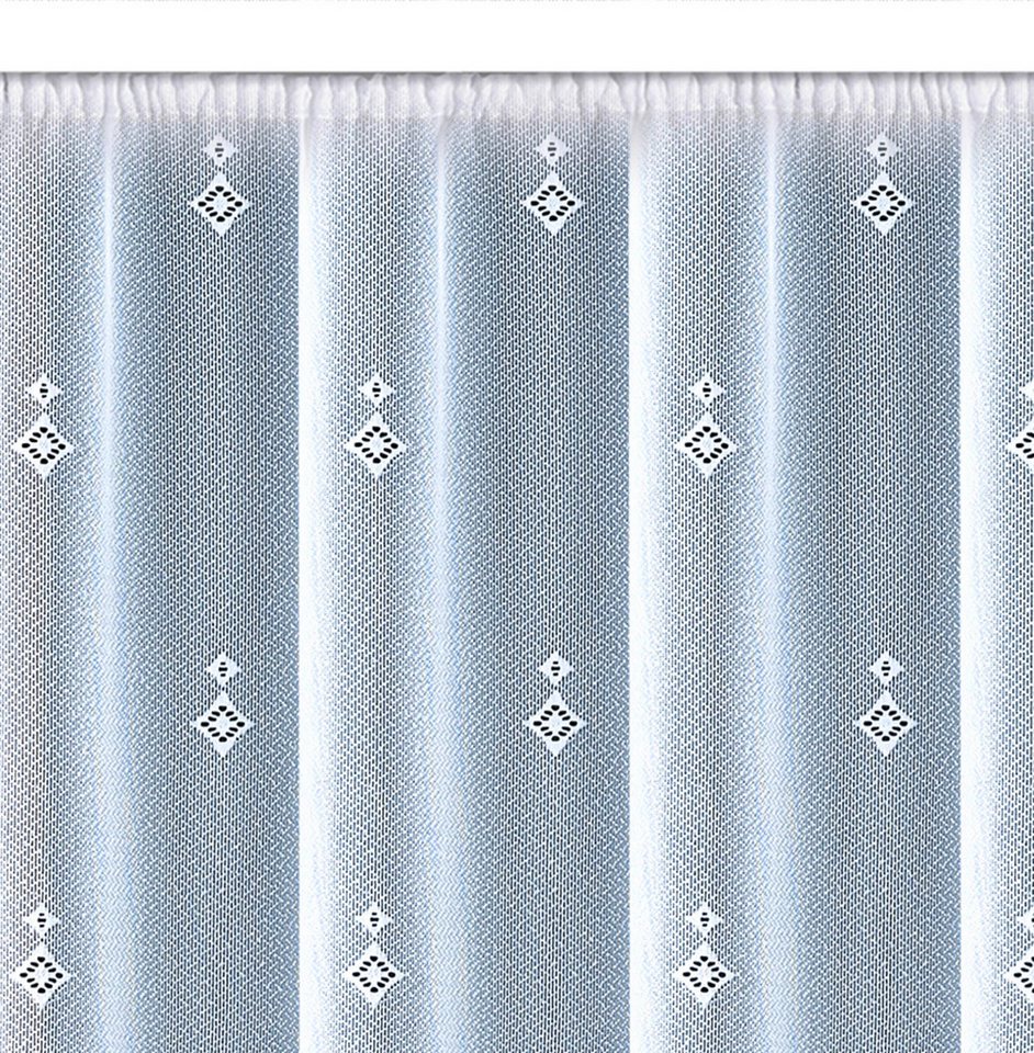 Weckbrodt Gardine Ravenna (1 St), Kräuselband, halbtransparent, Jacquard, Jacquard, Store, floral, Bordüre, Sockel, halbtransparent – Bild 2 von 5