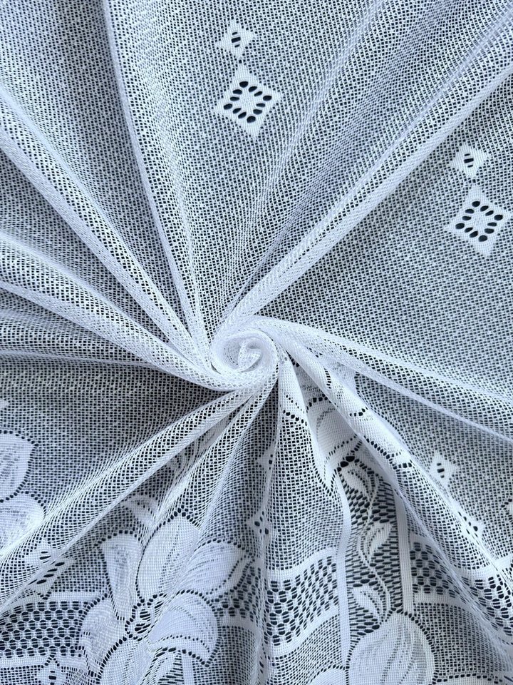 Weckbrodt Gardine Ravenna (1 St), Kräuselband, halbtransparent, Jacquard, Jacquard, Store, floral, Bordüre, Sockel, halbtransparent – Bild 3 von 5