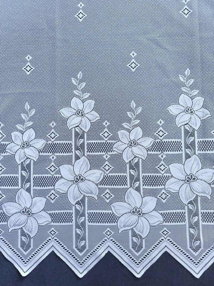 Weckbrodt Gardine Ravenna (1 St), Kräuselband, halbtransparent, Jacquard, Jacquard, Store, floral, Bordüre, Sockel, halbtransparent – Bild 4 von 5