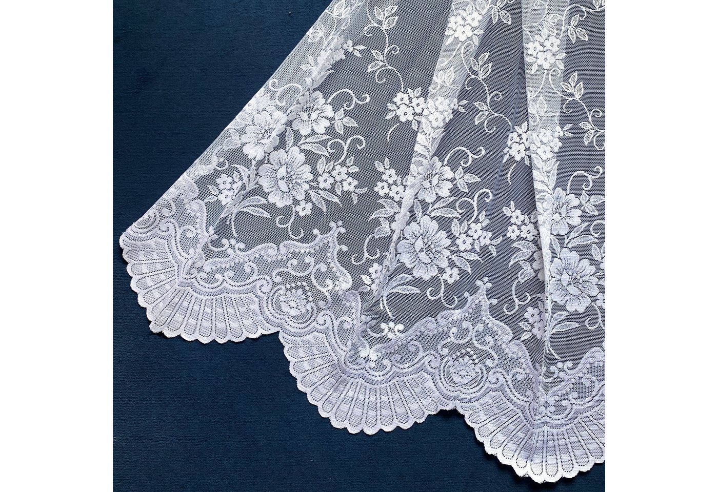 Weckbrodt Gardine Siena, 1 Stück, Kräuselband, halbtransparent, Bordüre (1 St), Kräuselband, halbtransparent, Polyester, Jacquard, strukturiert, Allover,Floral, – Bild 3 von 4
